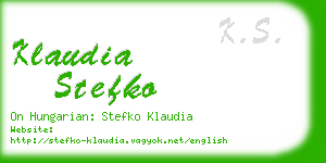 klaudia stefko business card